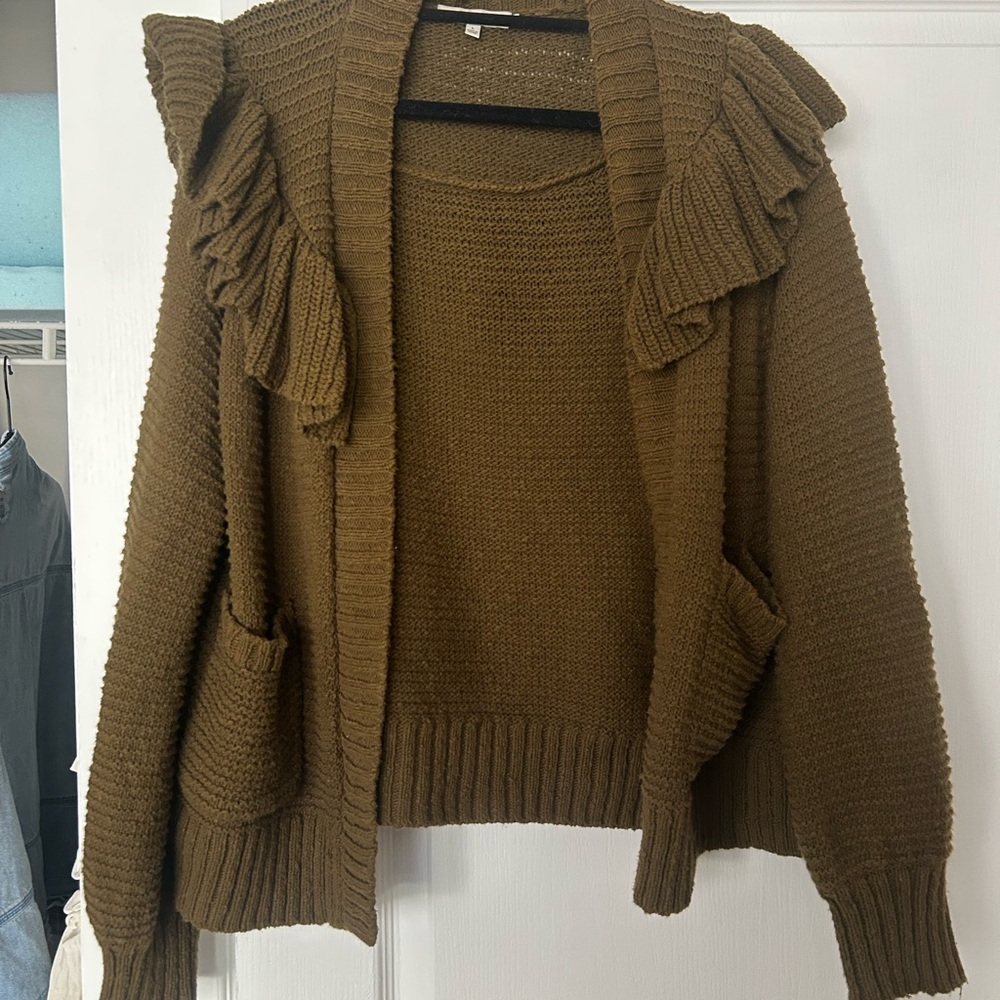 Madewell Ruffle Cardigan Sweater